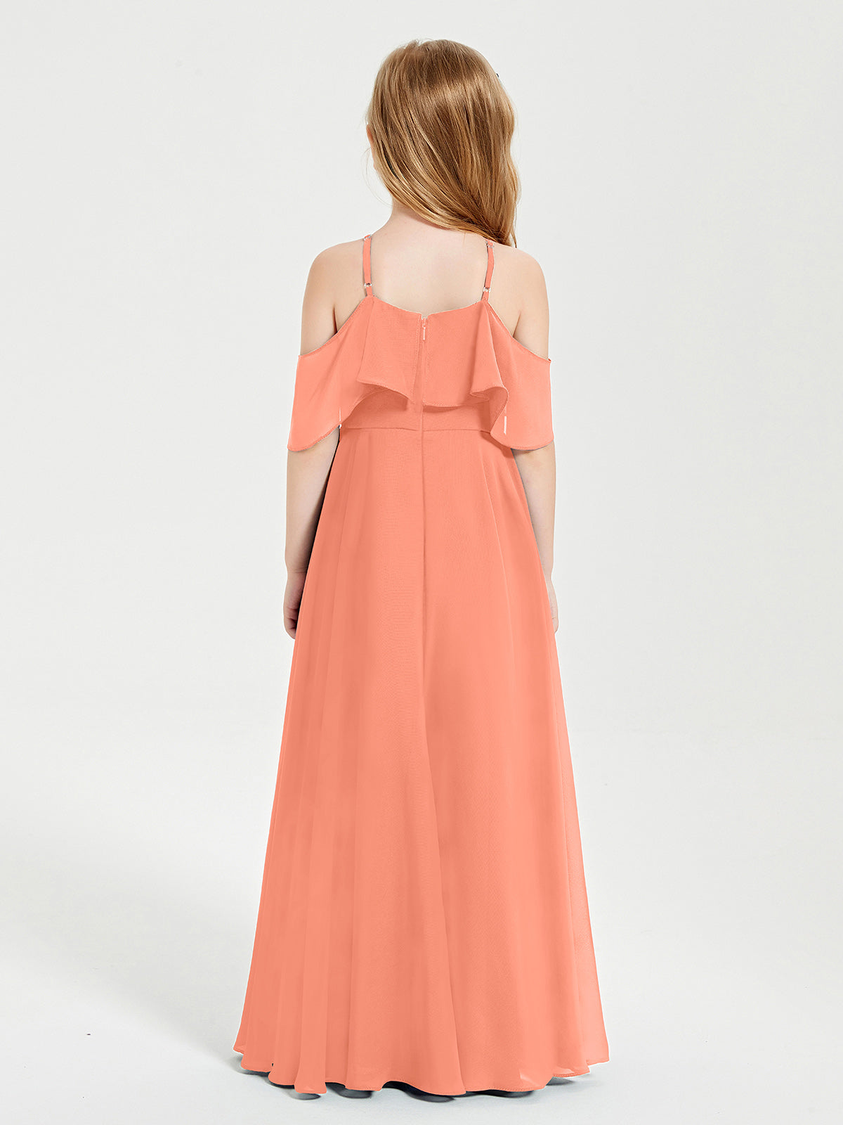 Off-the-Shoulder Long Dresses for Junior Bridesmaids Sunset